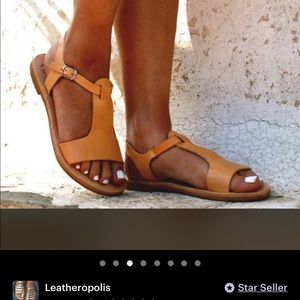 Brand new genuine leather handmade sandals from Etsy